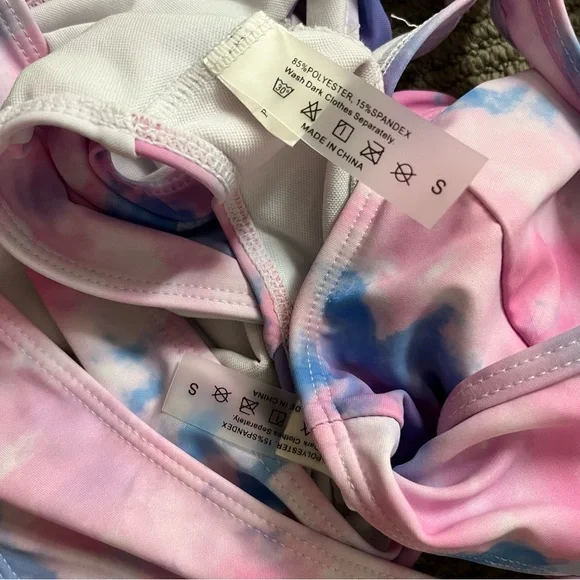 Tempt Me High Neck Criss Cross Tie Dye Bikini Swimsuit NWOT - Picture 5 of 9
